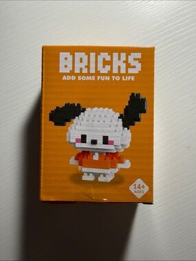 Pochaco Sanrio Dog White & Black Micro Building Figure Toy - Orange Box